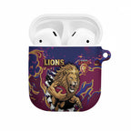 Brisbane Maroon AirPods Case Lions Blazing Fire