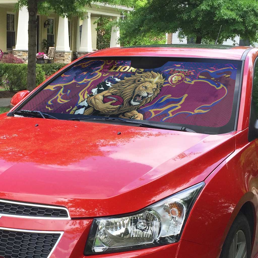 Brisbane Maroon Auto Sun Shade Lions Blazing Fire