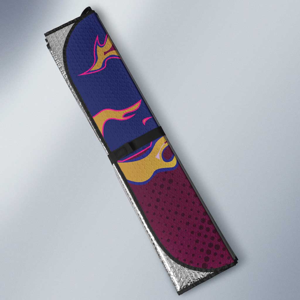 Brisbane Maroon Auto Sun Shade Lions Blazing Fire
