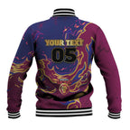 Custom Brisbane Maroon Baseball Jacket Lions Blazing Fire