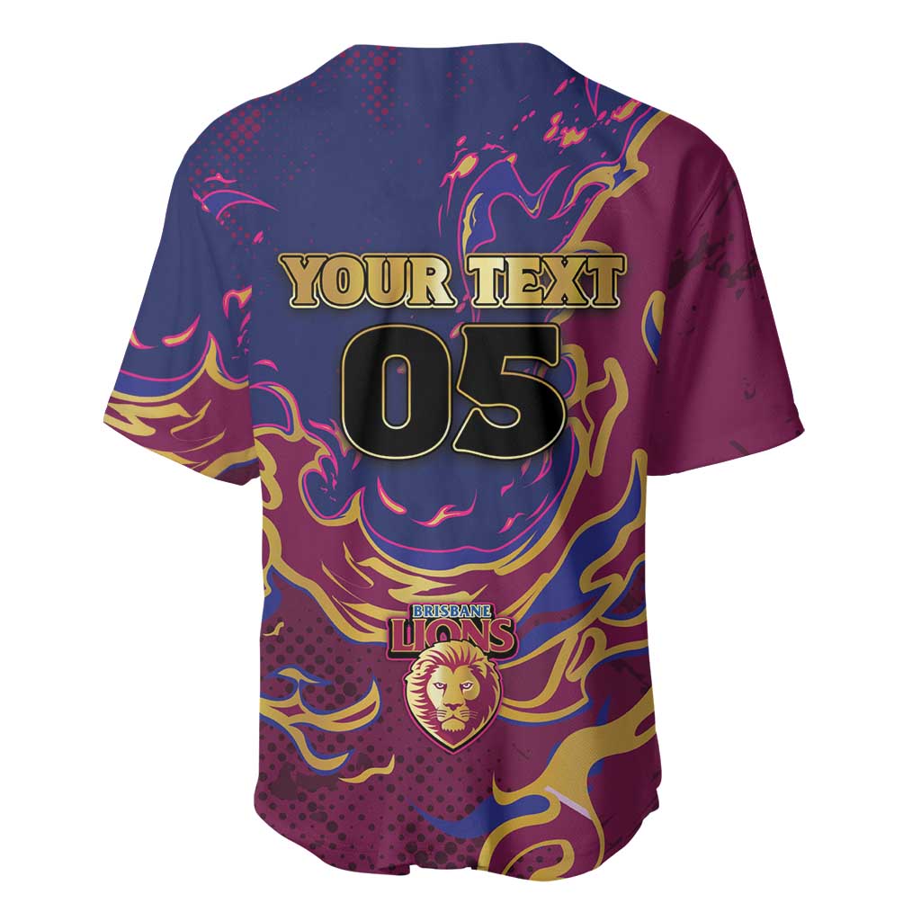 Custom Brisbane Maroon Baseball Jersey Lions Blazing Fire