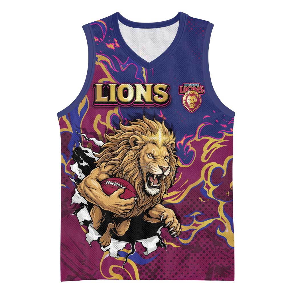 Custom Brisbane Maroon Basketball Jersey Lions Blazing Fire