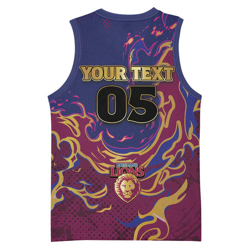 Custom Brisbane Maroon Basketball Jersey Lions Blazing Fire