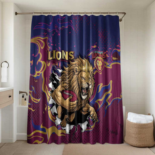 Brisbane Maroon Bathroom Set Lions Blazing Fire