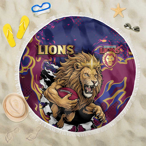 Brisbane Maroon Beach Blanket Lions Blazing Fire