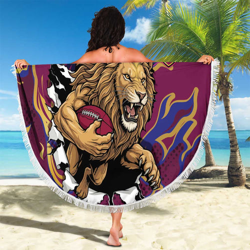 Brisbane Maroon Beach Blanket Lions Blazing Fire