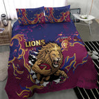 Brisbane Maroon Bedding Set Lions Blazing Fire