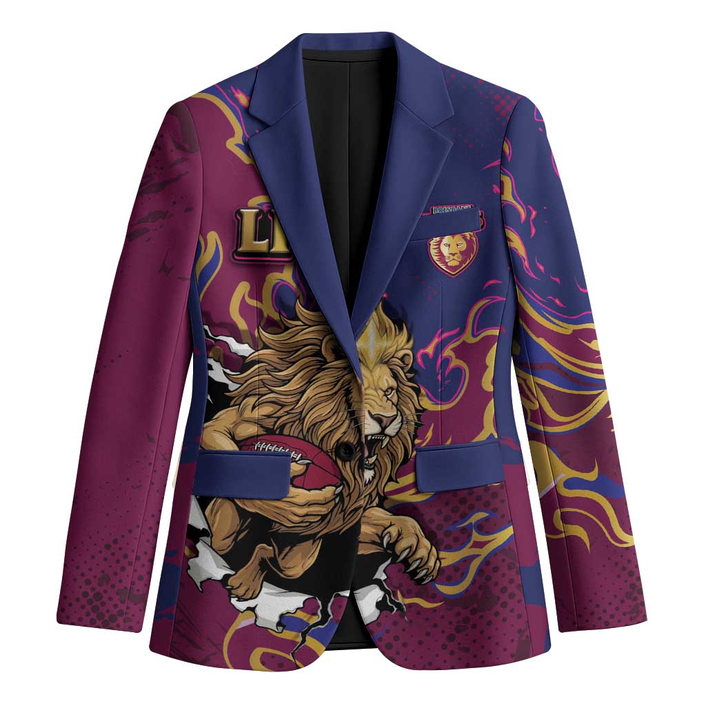 Custom Brisbane Maroon Blazer Lions Blazing Fire