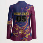 Custom Brisbane Maroon Blazer Lions Blazing Fire