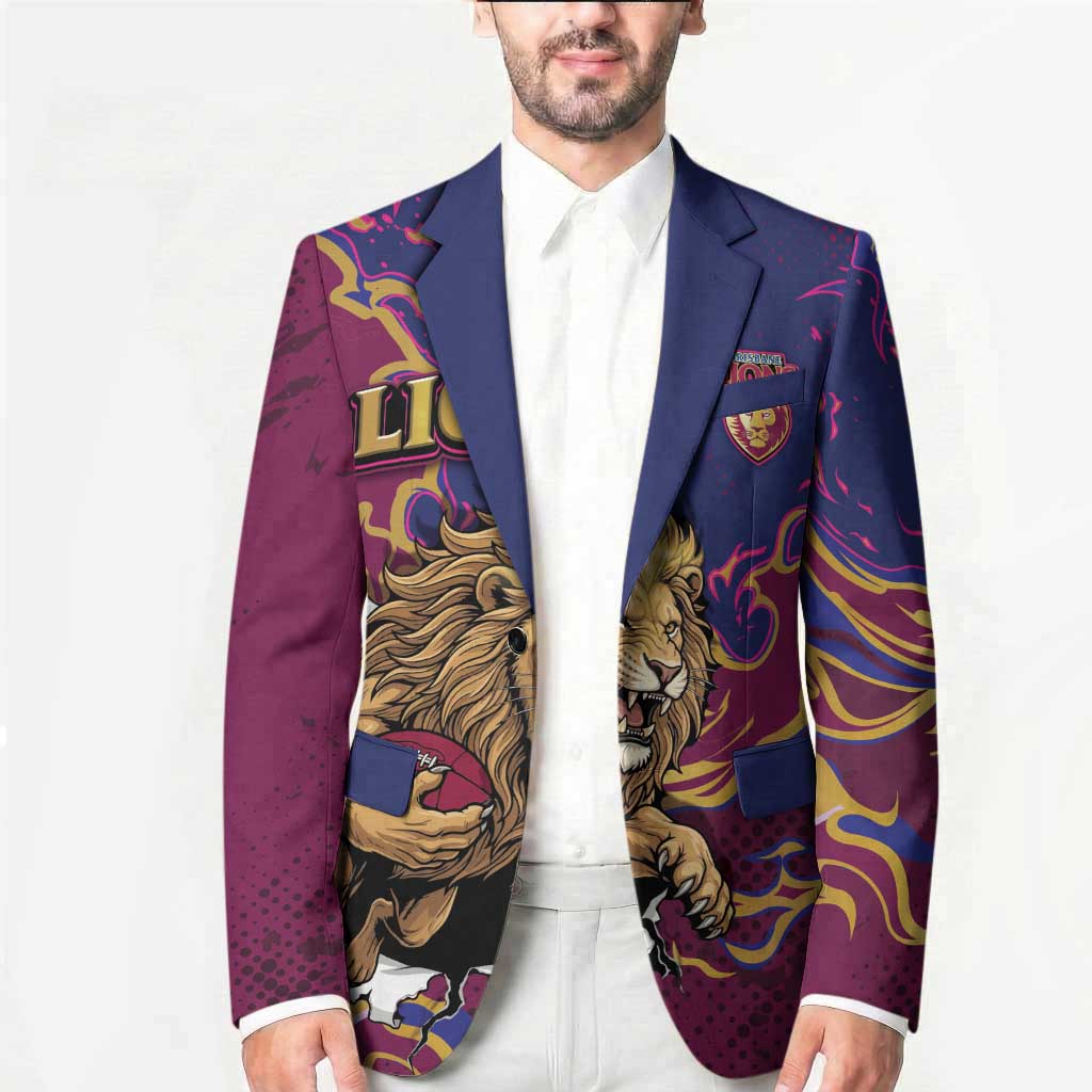 Custom Brisbane Maroon Blazer Lions Blazing Fire