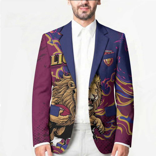 Custom Brisbane Maroon Blazer Lions Blazing Fire