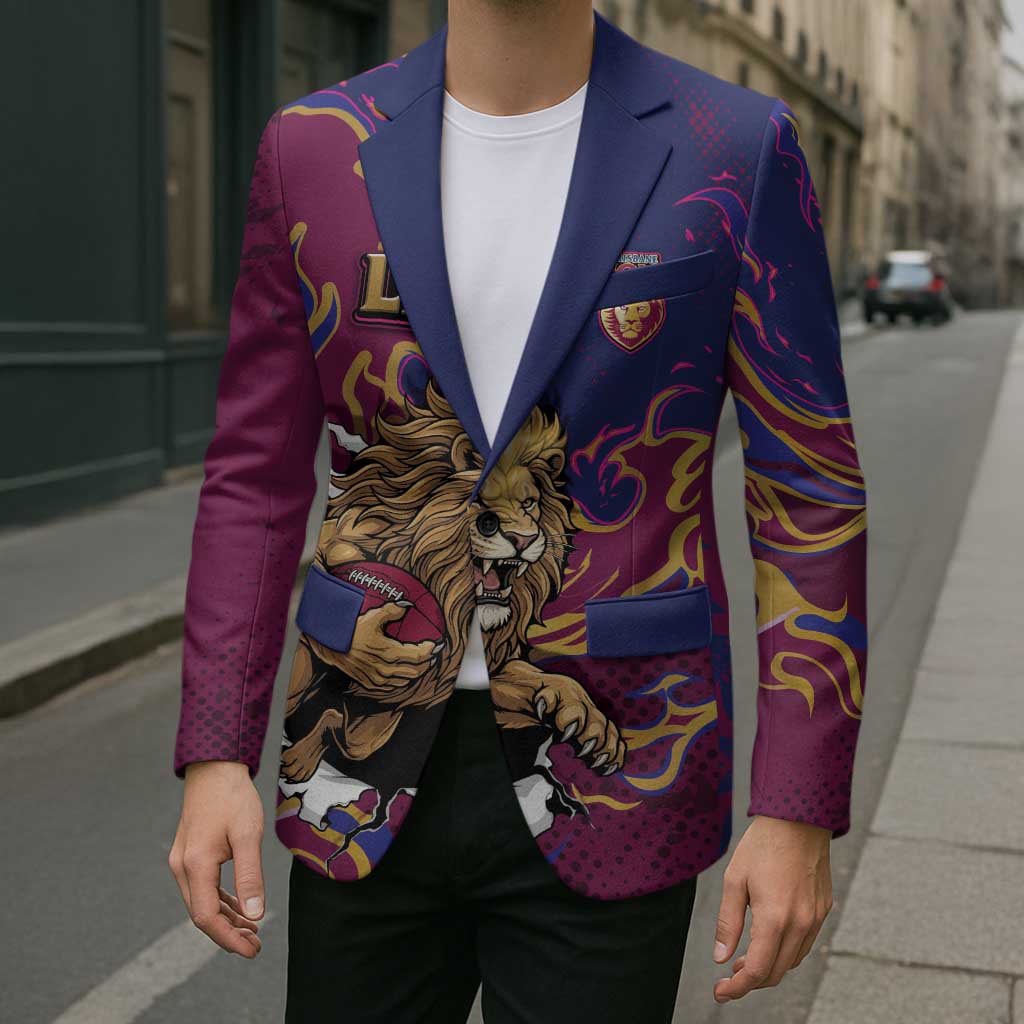 Custom Brisbane Maroon Blazer Lions Blazing Fire
