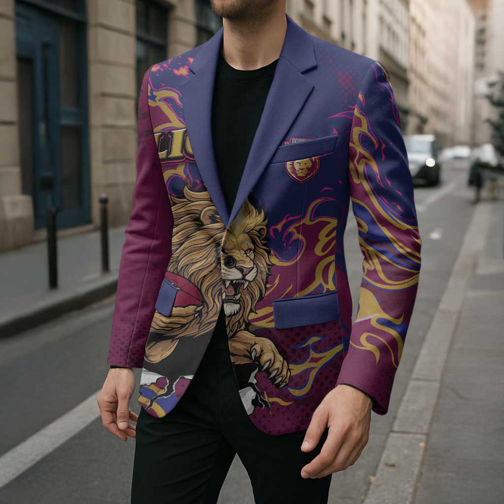 Custom Brisbane Maroon Blazer Lions Blazing Fire