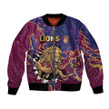 Custom Brisbane Maroon Bomber Jacket Lions Blazing Fire