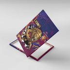 Brisbane Maroon Canvas Wall Art Lions Blazing Fire