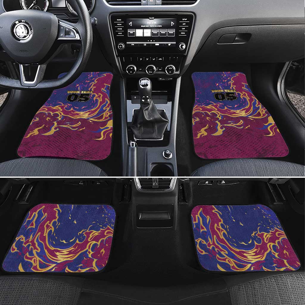 Custom Brisbane Maroon Car Mats Lions Blazing Fire