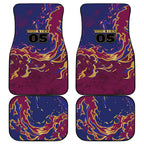 Custom Brisbane Maroon Car Mats Lions Blazing Fire