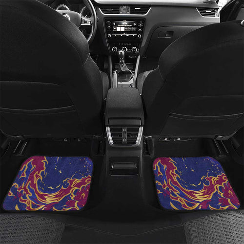 Custom Brisbane Maroon Car Mats Lions Blazing Fire