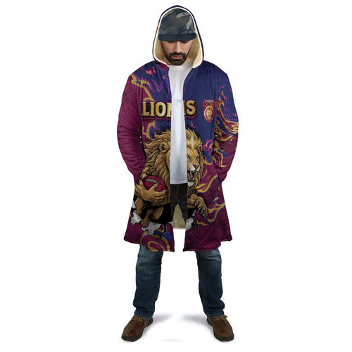 Custom Brisbane Maroon Cloak Lions Blazing Fire
