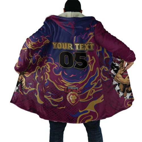 Custom Brisbane Maroon Cloak Lions Blazing Fire