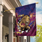 Brisbane Maroon Garden Flag Lions Blazing Fire