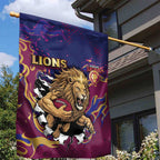 Brisbane Maroon Garden Flag Lions Blazing Fire