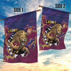 Brisbane Maroon Garden Flag Lions Blazing Fire
