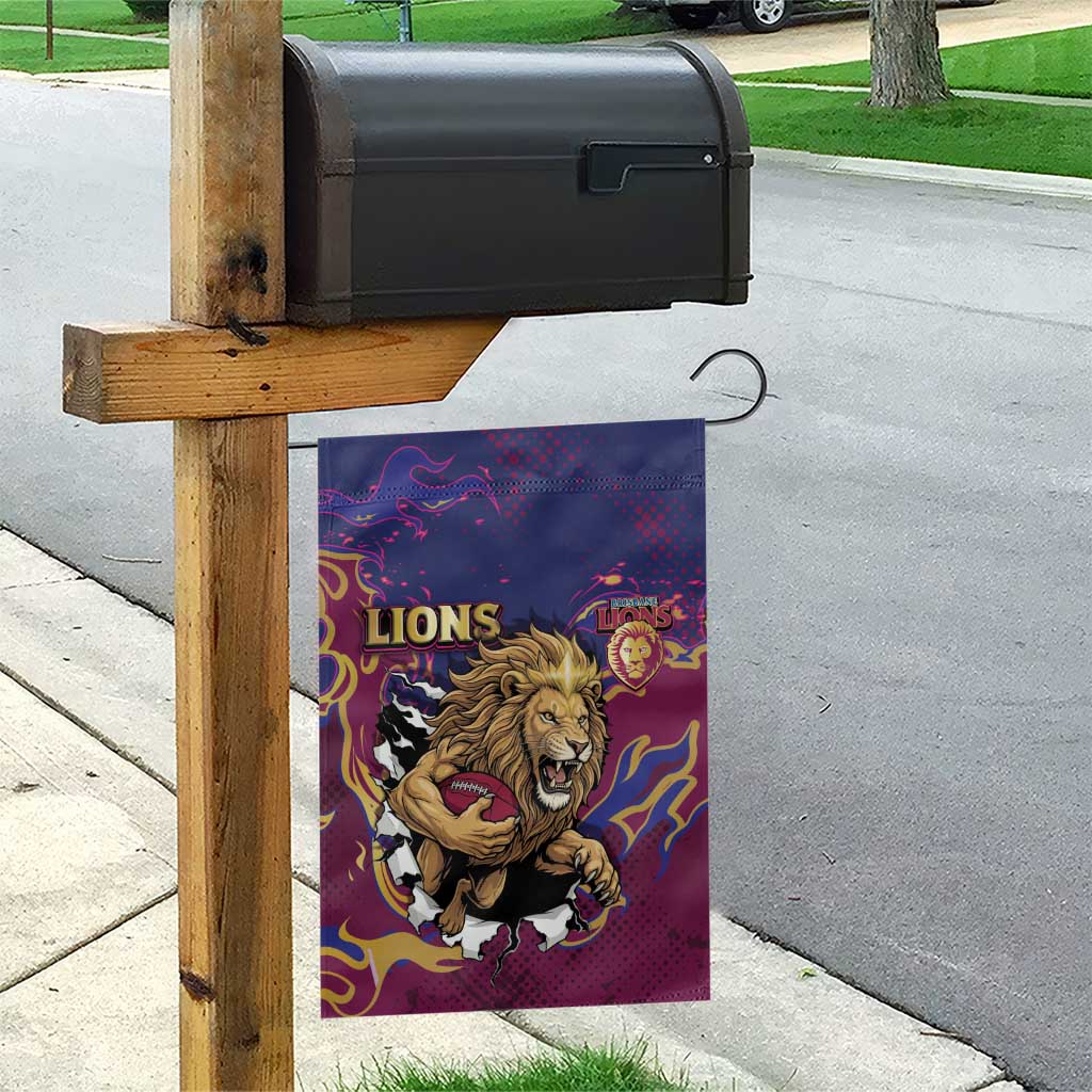 Brisbane Maroon Garden Flag Lions Blazing Fire