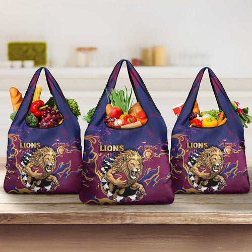 Brisbane Maroon Grocery Bag Lions Blazing Fire