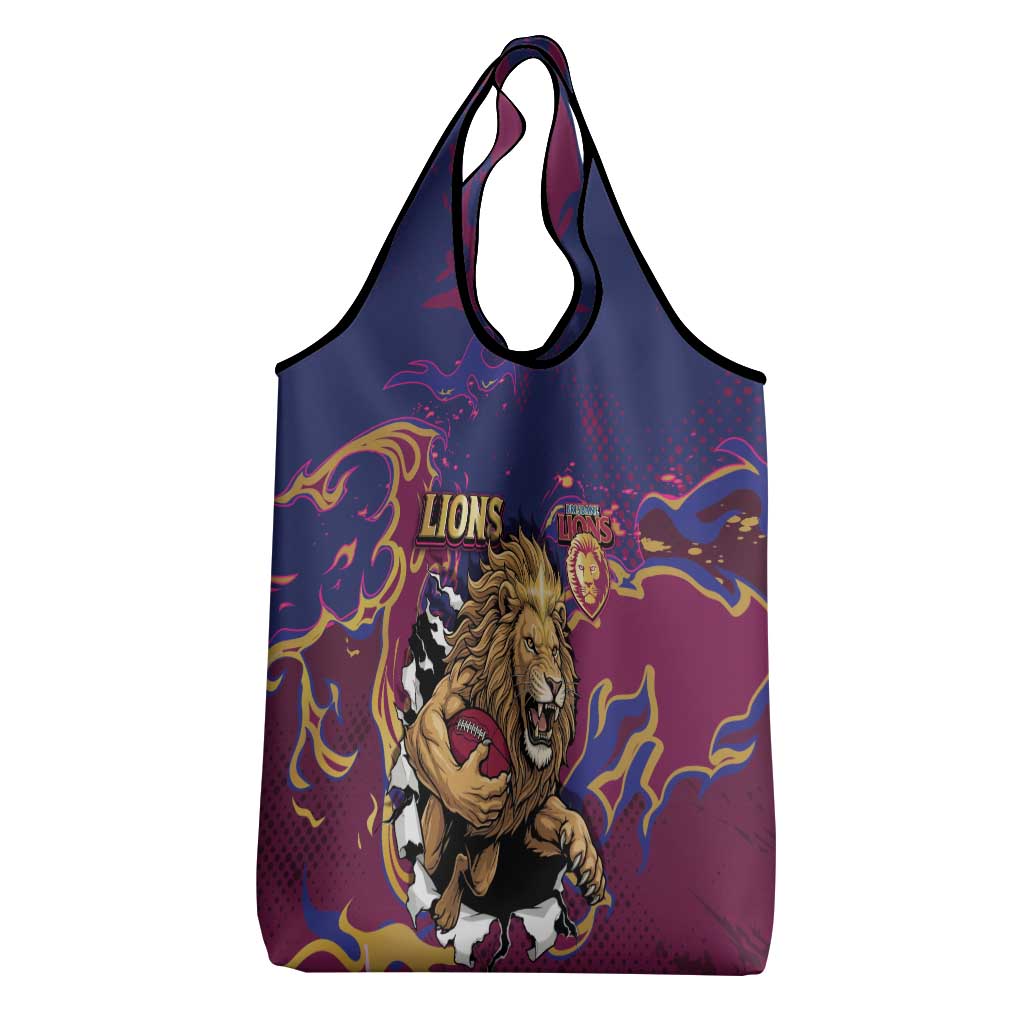 Brisbane Maroon Grocery Bag Lions Blazing Fire