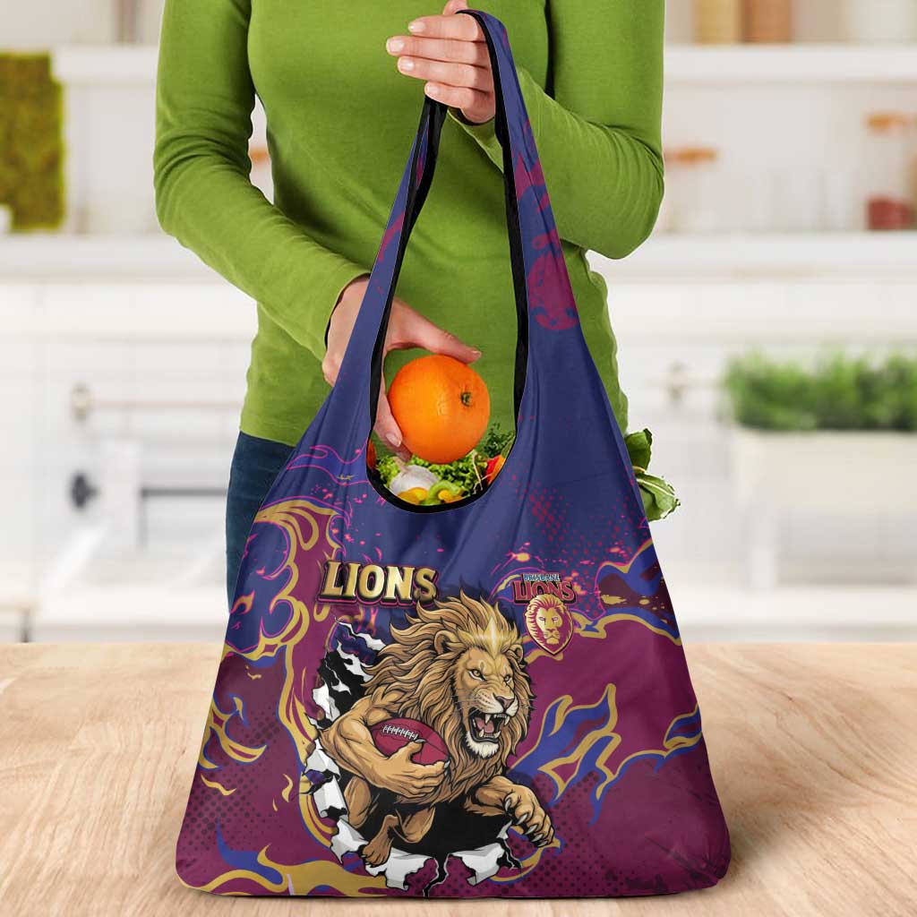Brisbane Maroon Grocery Bag Lions Blazing Fire