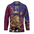 Custom Brisbane Maroon Hockey Jersey Lions Blazing Fire