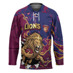 Custom Brisbane Maroon Hockey Jersey Lions Blazing Fire