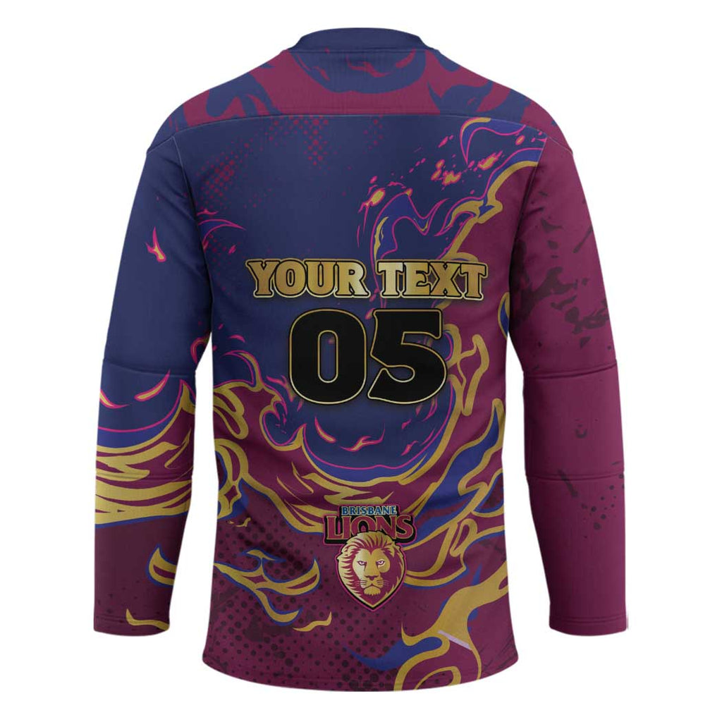 Custom Brisbane Maroon Hockey Jersey Lions Blazing Fire