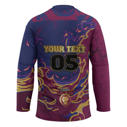 Custom Brisbane Maroon Hockey Jersey Lions Blazing Fire