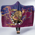 Brisbane Maroon Hooded Blanket Lions Blazing Fire