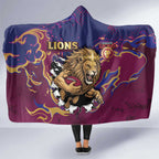 Brisbane Maroon Hooded Blanket Lions Blazing Fire