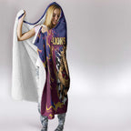 Brisbane Maroon Hooded Blanket Lions Blazing Fire