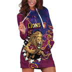 Custom Brisbane Maroon Hoodie Dress Lions Blazing Fire