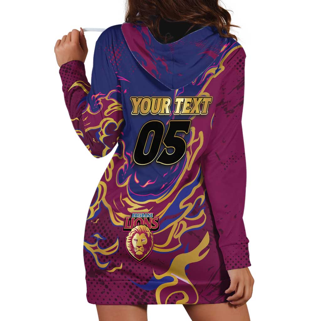Custom Brisbane Maroon Hoodie Dress Lions Blazing Fire