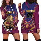 Custom Brisbane Maroon Hoodie Dress Lions Blazing Fire