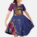 Custom Brisbane Maroon Kid Short Sleeve Dress Lions Blazing Fire