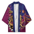 Custom Brisbane Maroon Kimono Lions Blazing Fire
