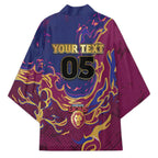 Custom Brisbane Maroon Kimono Lions Blazing Fire