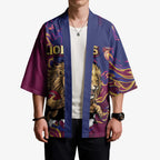 Custom Brisbane Maroon Kimono Lions Blazing Fire