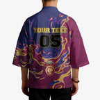 Custom Brisbane Maroon Kimono Lions Blazing Fire