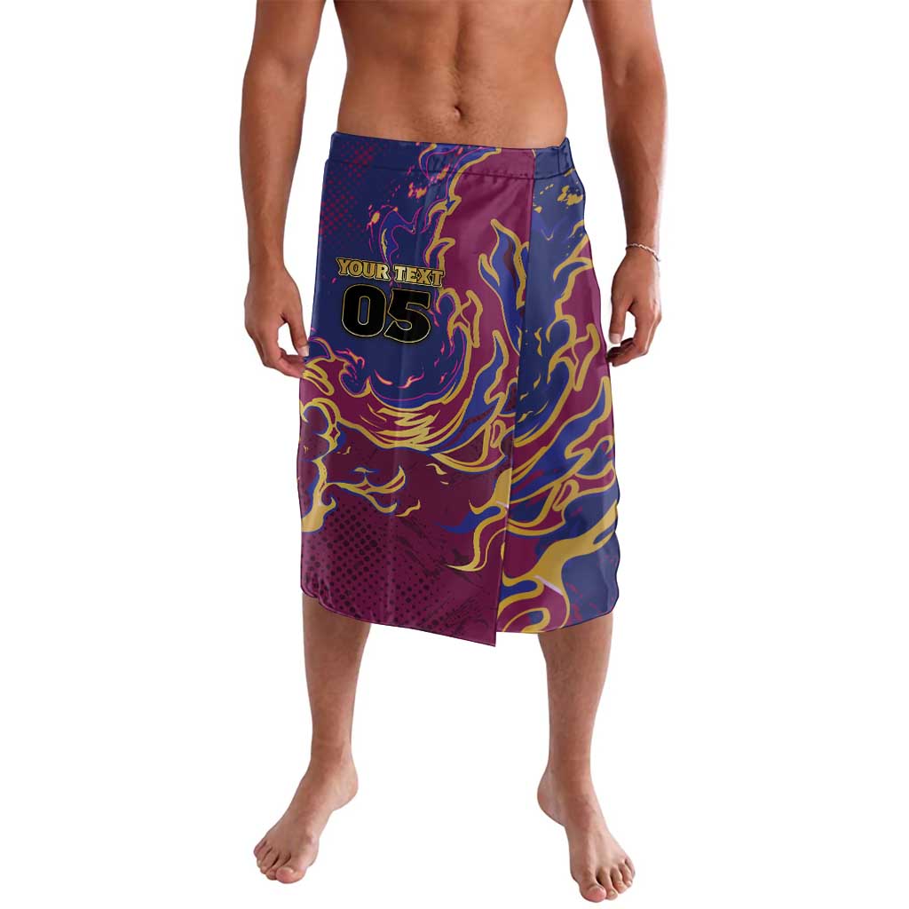 Custom Brisbane Maroon Lavalava Lions Blazing Fire