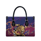 Brisbane Maroon Leather Bag Lions Blazing Fire