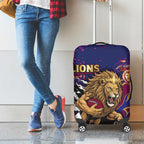 Brisbane Maroon Luggage Cover Lions Blazing Fire