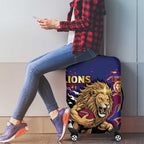 Brisbane Maroon Luggage Cover Lions Blazing Fire